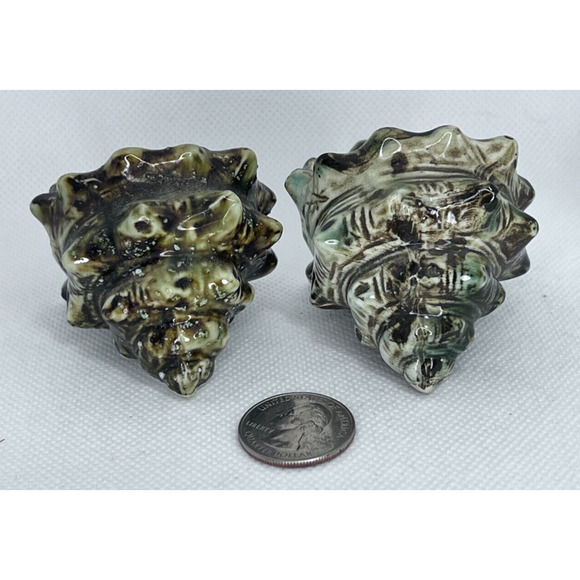 1950-60s Ceramic Spiral Conch Sea Shell Salt & Pepper Shakers, Japan Vintage - Picture 2 of 7